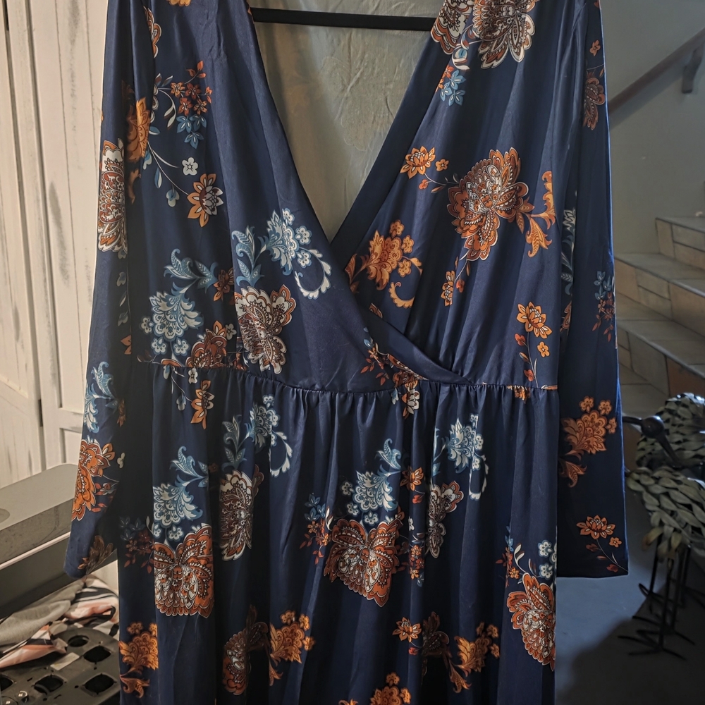 Floral Navy Dress 3/4xl